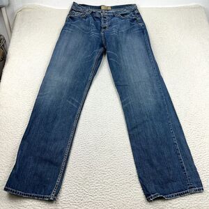 BKE Seth Jeans Men's 32x35 Button‎ Fly Whiskered Stretch Embroidered Denim